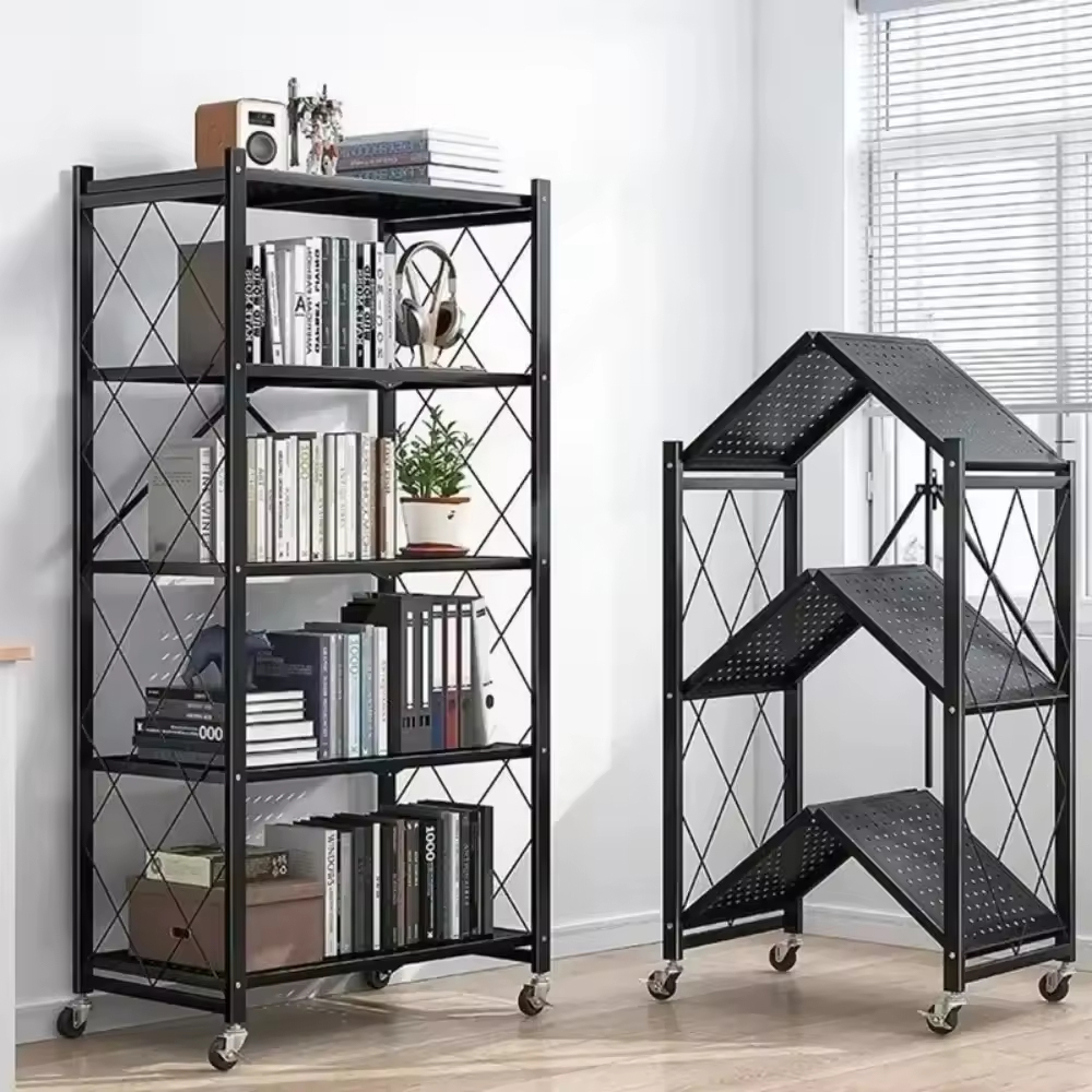 Foldable Multi-Tier Large-Capacity Storage Shelves for Home