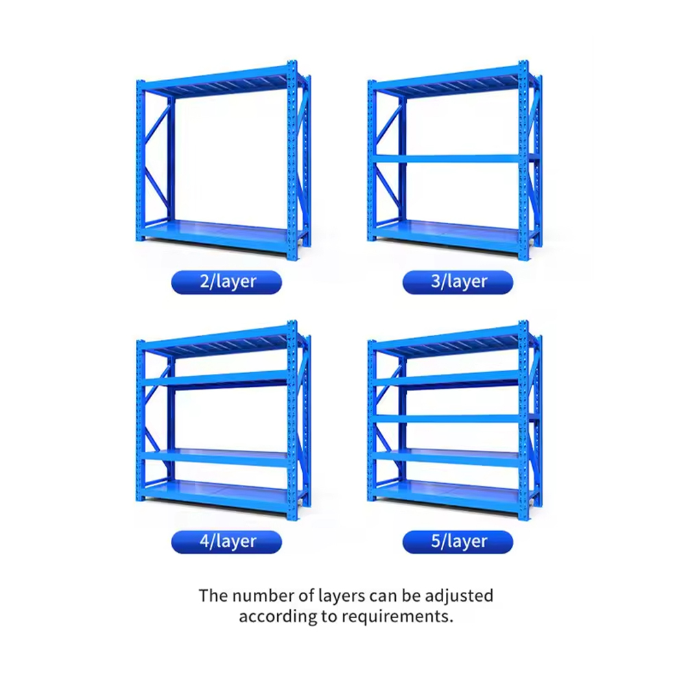 4 Layer Adjustable Light-Duty Warehouse Storage Rack for Offices Retail Home Environments
