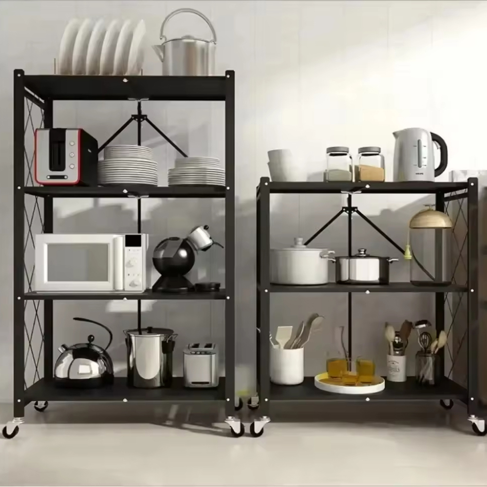 Foldable Multi-Tier Large-Capacity Storage Shelves for Home