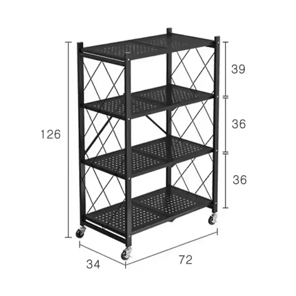 Foldable Multi-Tier Large-Capacity Storage Shelves for Home